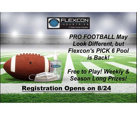 flexcon pick 6|Flexcon's Pick 6 Football Pool is .